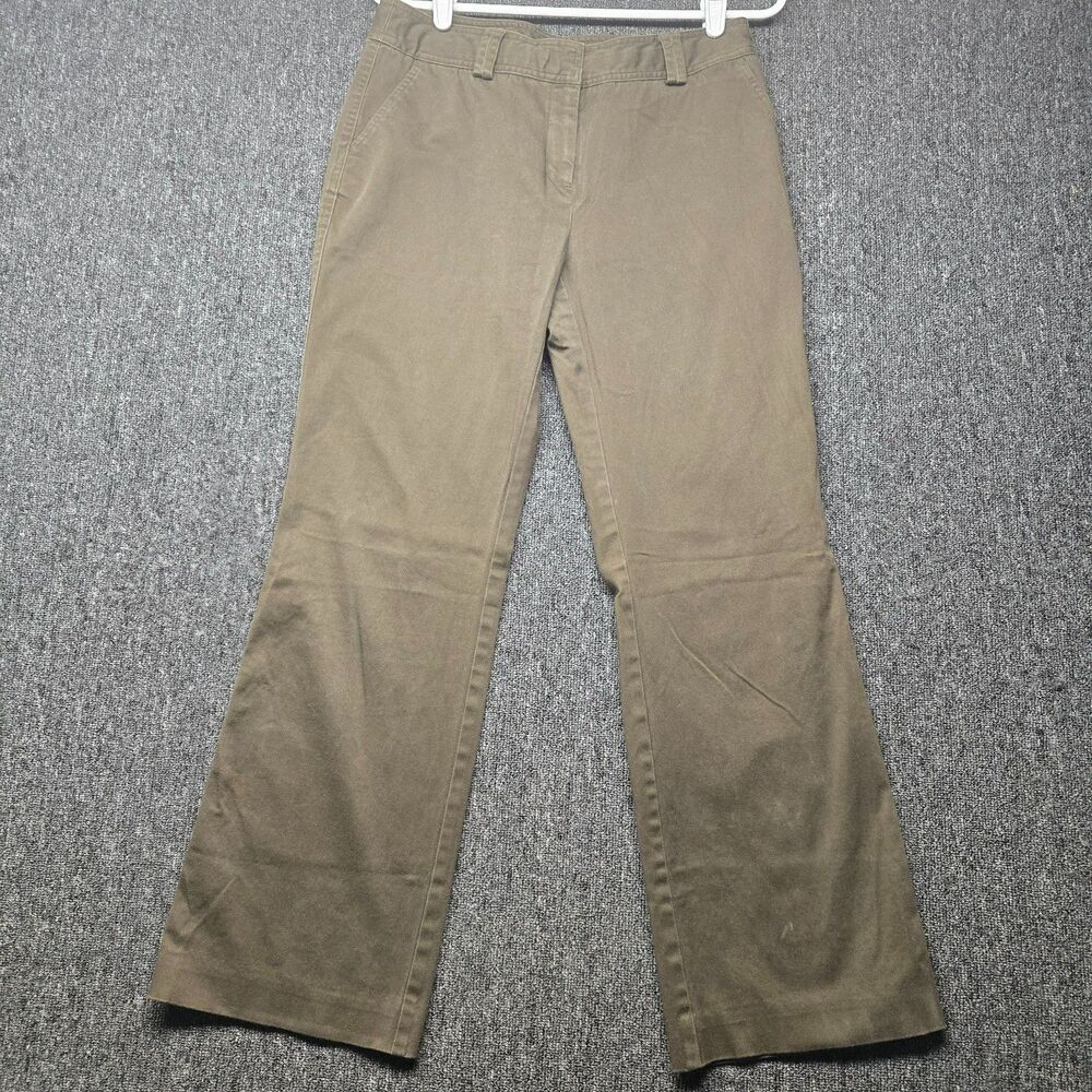 Alfani Womens Petite Pants 8P Brown Olive Stretch Chino Mid Rise Casual Crop